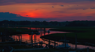 Photo, Neck River sunset.